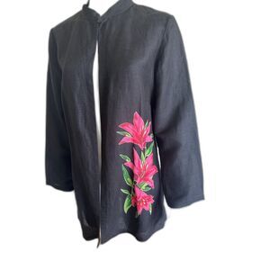Pomodero black linen/viscose summer jacket.  Black.  US size 10